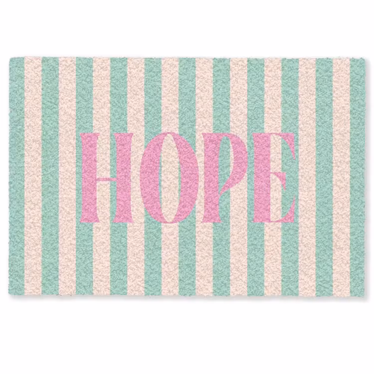 Deurmat - Roze - Groen - Strepen - Hope — 1