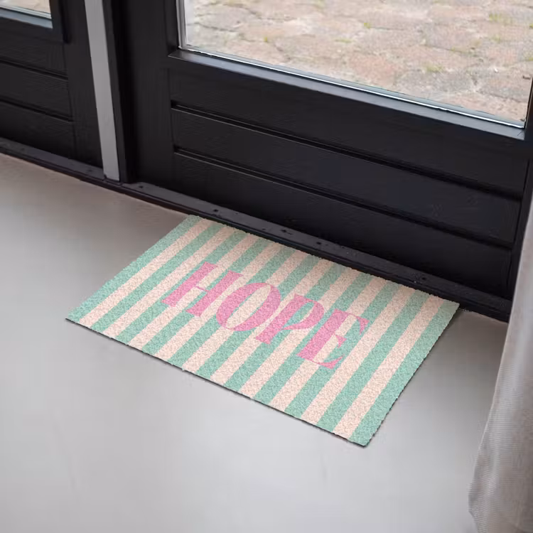 Deurmat - Roze - Groen - Strepen - Hope — 2