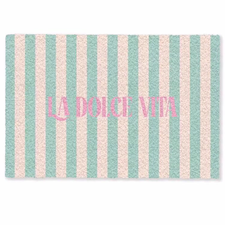Deurmat - Roze - Groen - Strepen - La dolce vita — 1