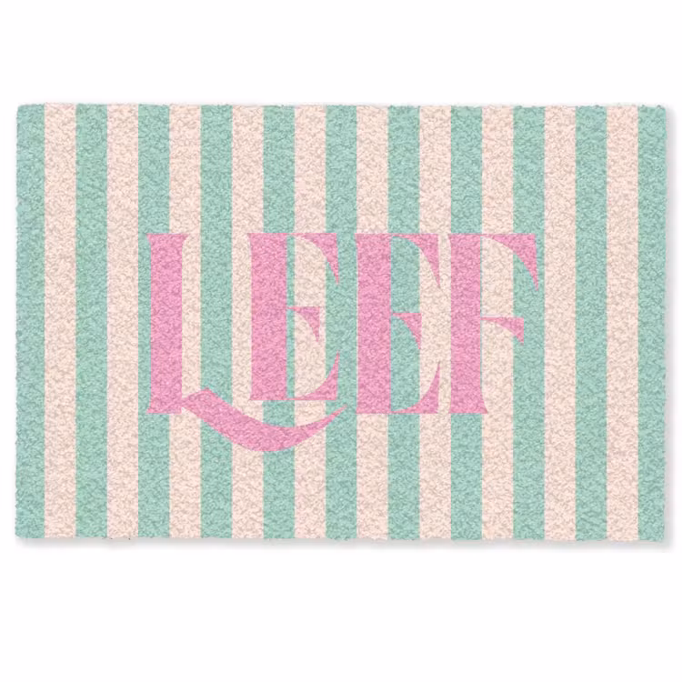 Deurmat - Roze - Groen - Strepen - Leef — 1