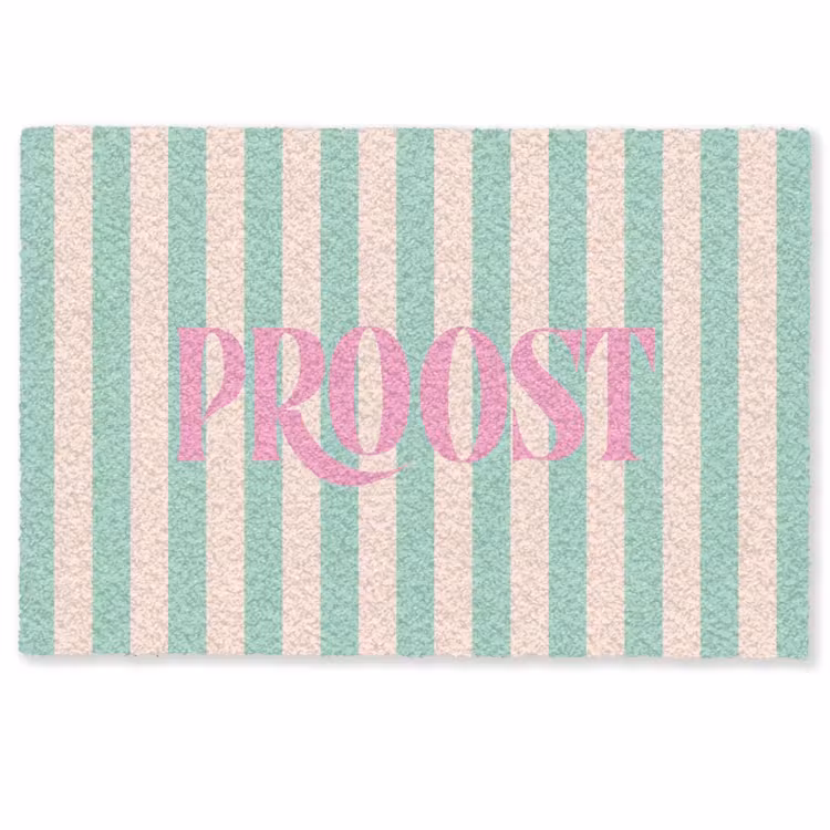 Deurmat - Roze - Groen - Strepen - Proost — 1