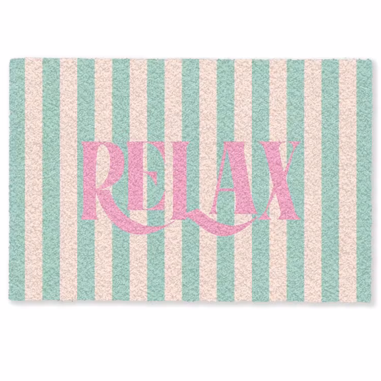 Deurmat - Roze - Groen - Strepen - Relax — 1