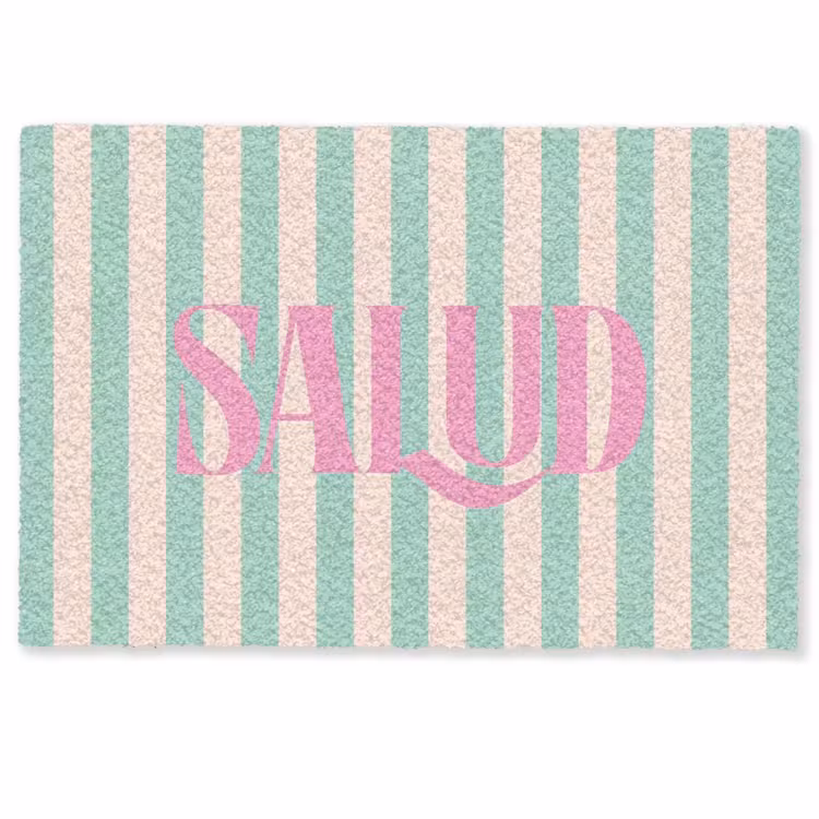Deurmat - Roze - Groen - Strepen - Salud — 1