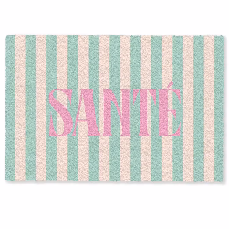 Deurmat - Roze - Groen - Strepen - Santé — 1