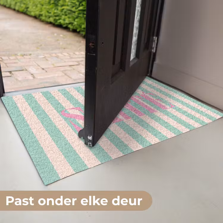 Deurmat - Roze - Groen - Strepen - Santé — 7