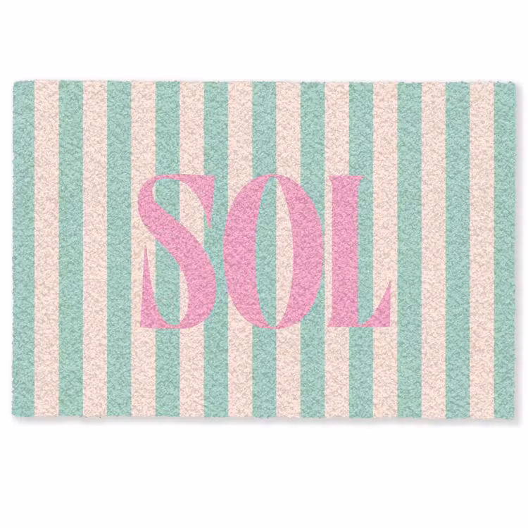 Deurmat - Roze - Groen - Strepen - Sol — 1