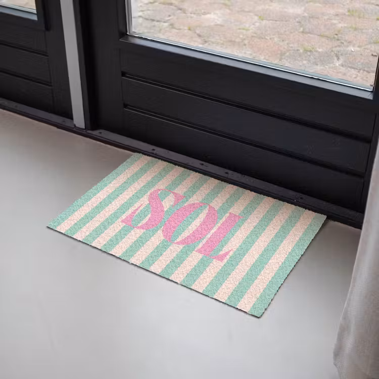 Deurmat - Roze - Groen - Strepen - Sol — 2
