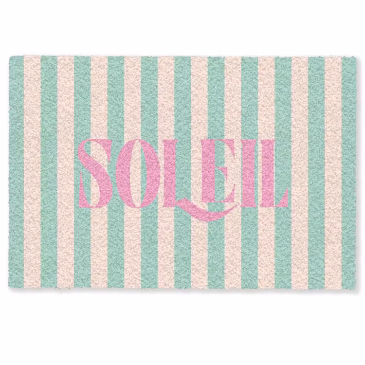 Deurmat - Roze - Groen - Strepen - Soleil — 1