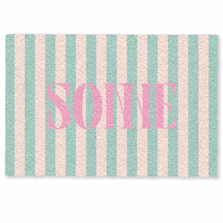 Deurmat - Roze - Groen - Strepen - Sonne — 1