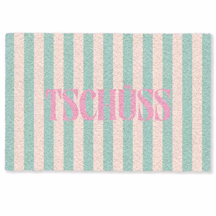 Deurmat - Roze - Groen - Strepen - Tschüss — 1