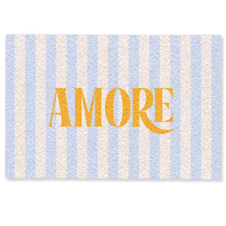 Deurmat - Oranje - Blauw - Strepen - Amore — 1