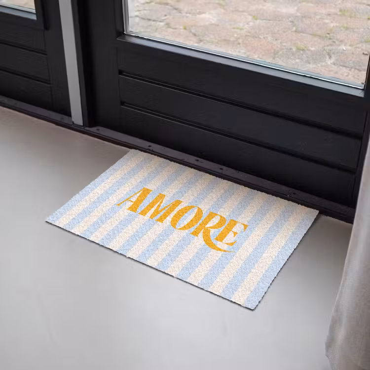 Deurmat - Oranje - Blauw - Strepen - Amore — 2