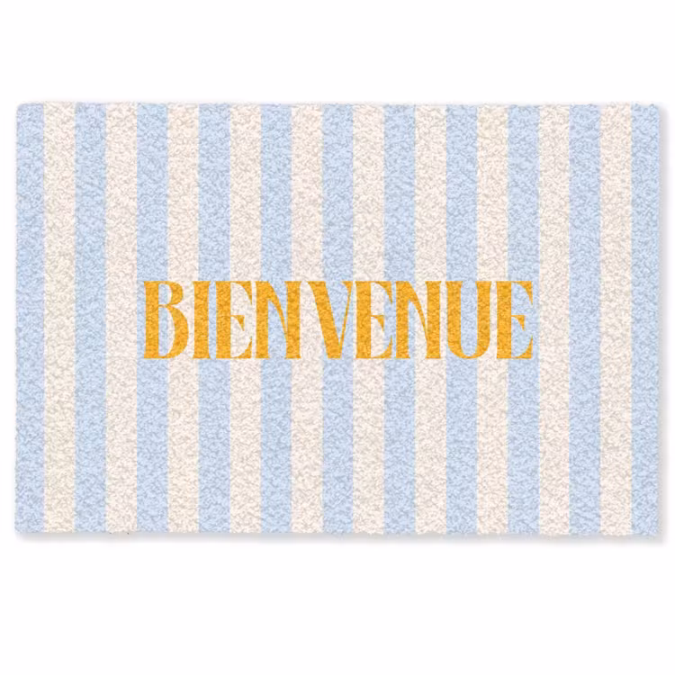 Deurmat - Oranje - Blauw - Strepen - Bienvenue — 1