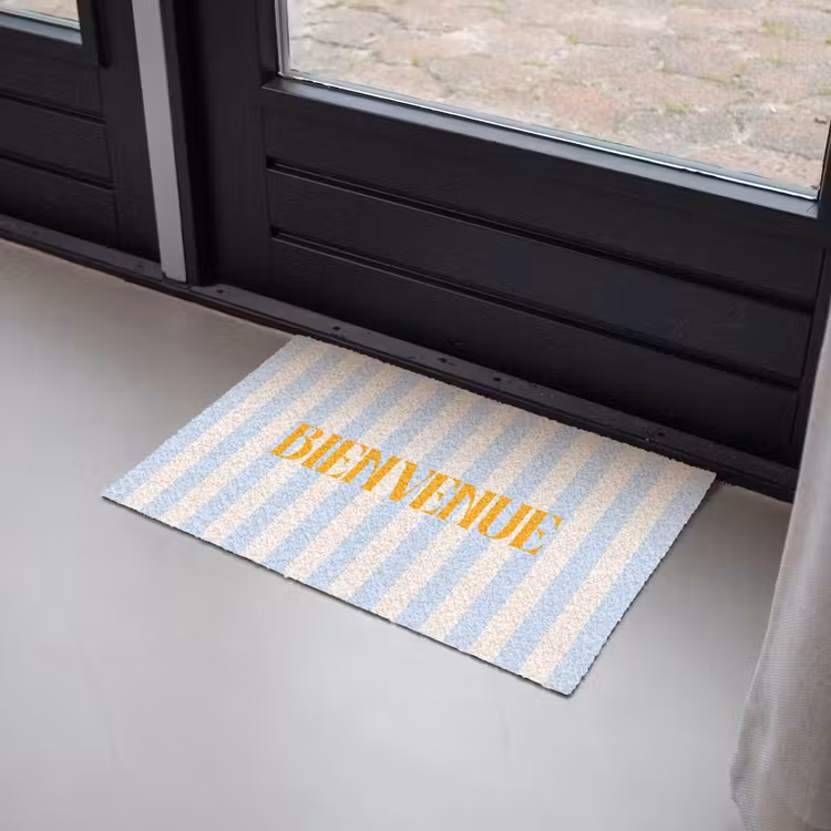 Deurmat - Oranje - Blauw - Strepen - Bienvenue — 2