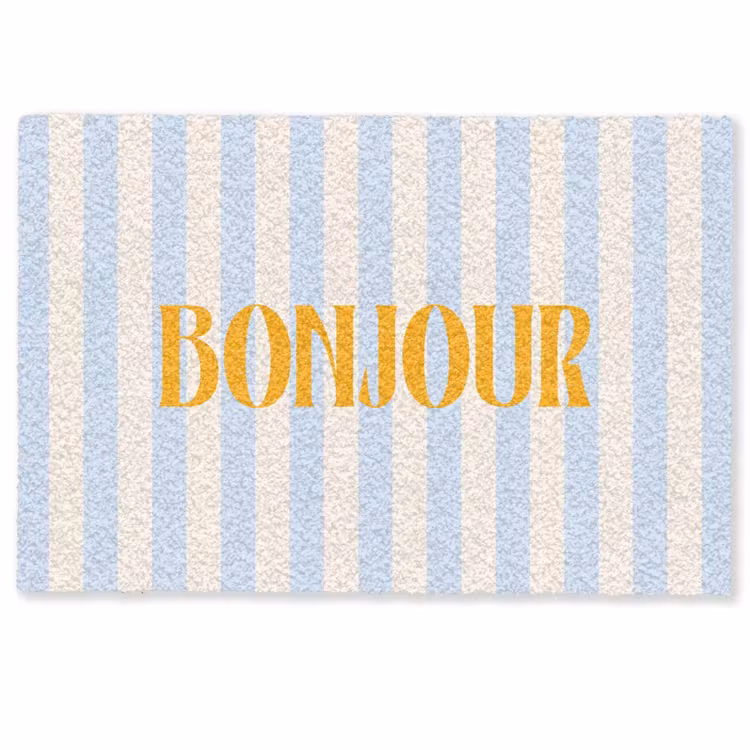Deurmat - Oranje - Blauw - Strepen - Bonjour — 1