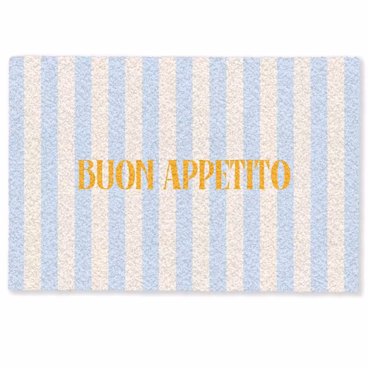 Deurmat - Oranje - Blauw - Strepen - Buon appetito — 1