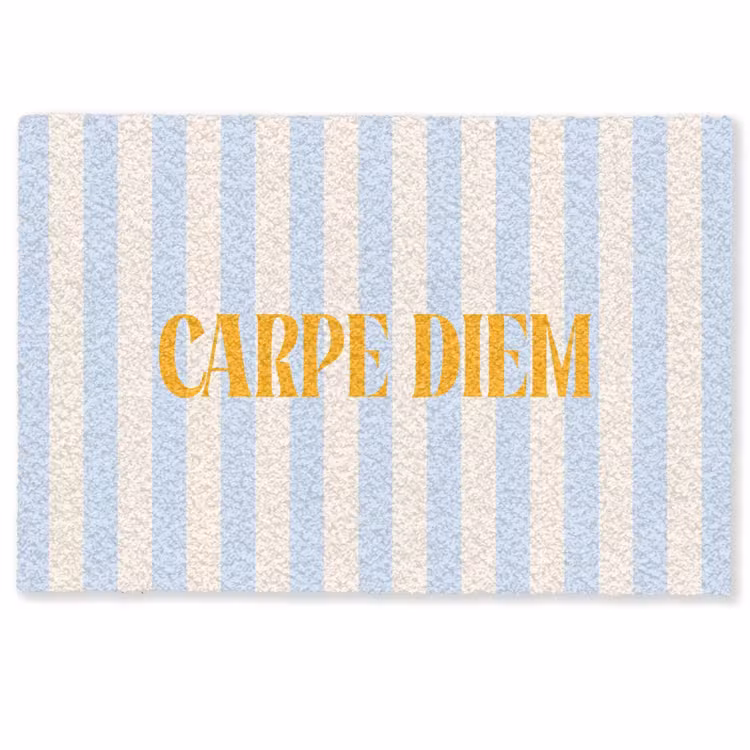 Deurmat - Oranje - Blauw - Strepen - Carpe diem — 1