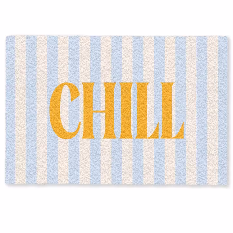Deurmat - Oranje - Blauw - Strepen - Chill — 1