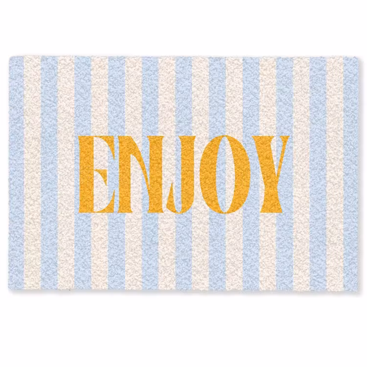 Deurmat - Oranje - Blauw - Strepen - Enjoy — 1