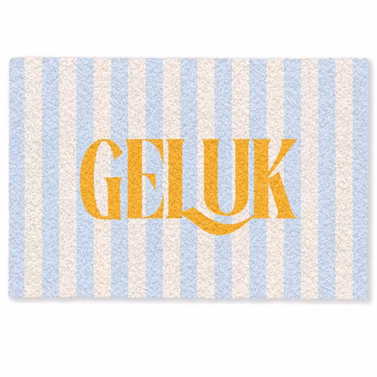 Deurmat - Oranje - Blauw - Strepen - Geluk — 1