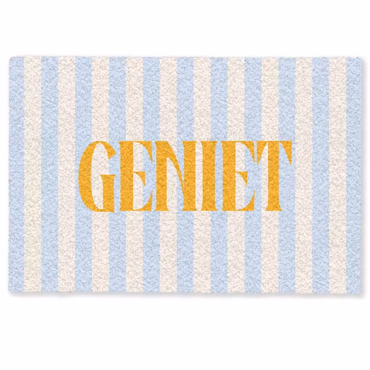 Deurmat - Oranje - Blauw - Strepen - Geniet — 1