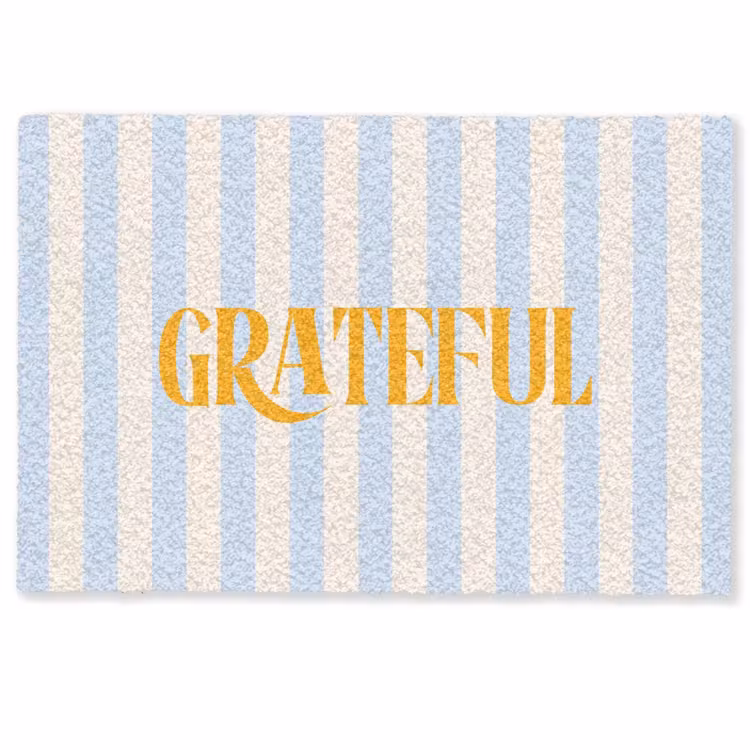 Deurmat - Oranje - Blauw - Strepen - Grateful — 1