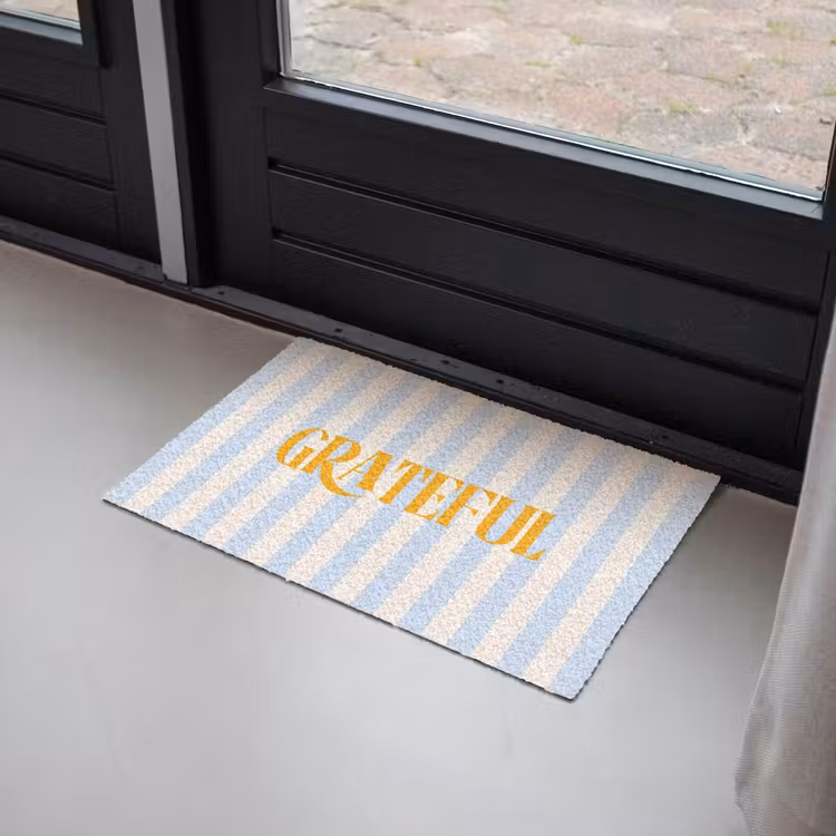 Deurmat - Oranje - Blauw - Strepen - Grateful — 2
