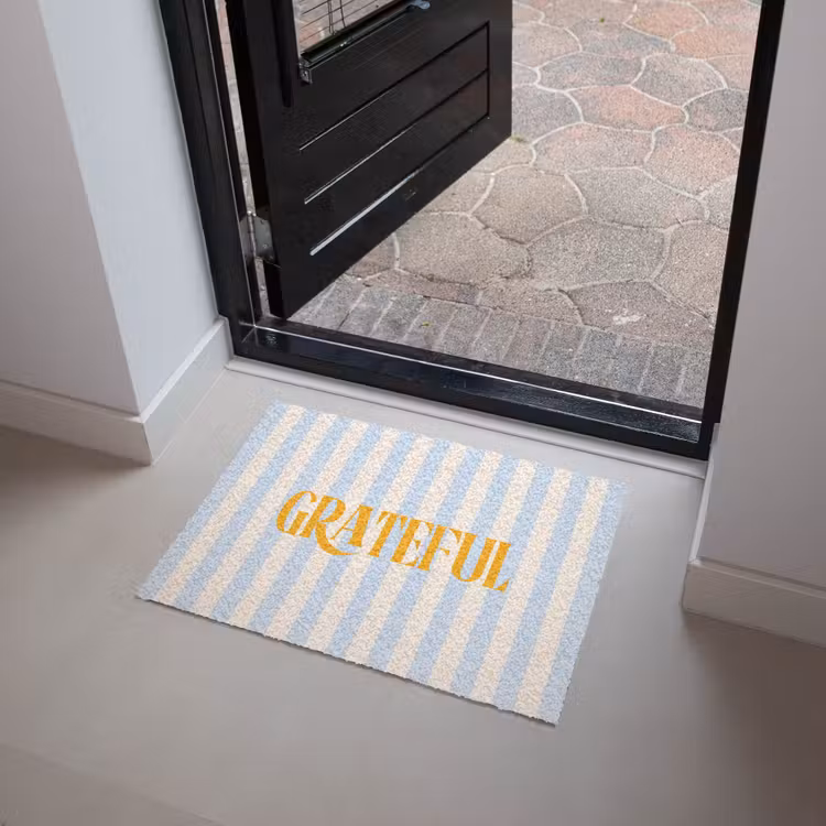Deurmat - Oranje - Blauw - Strepen - Grateful — 4