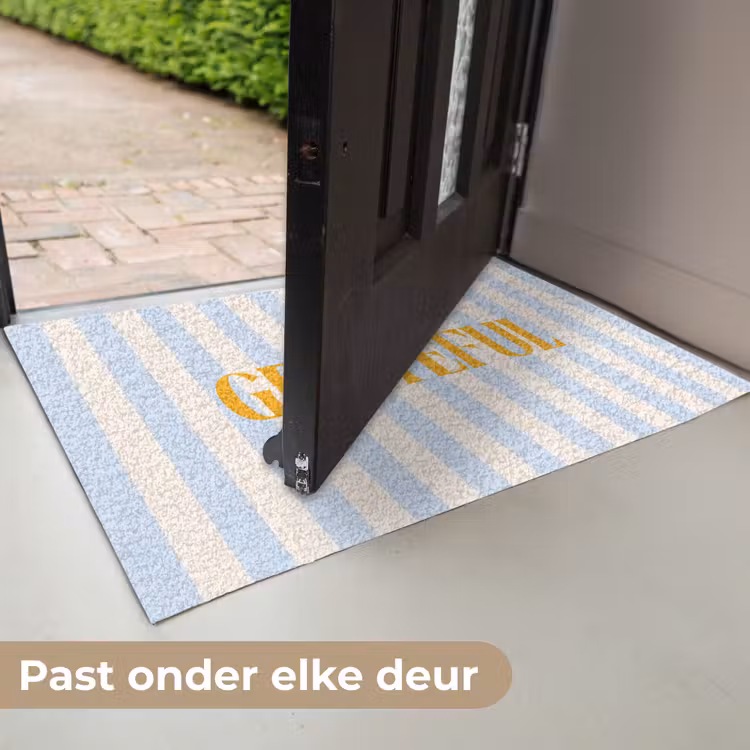 Deurmat - Oranje - Blauw - Strepen - Grateful — 7