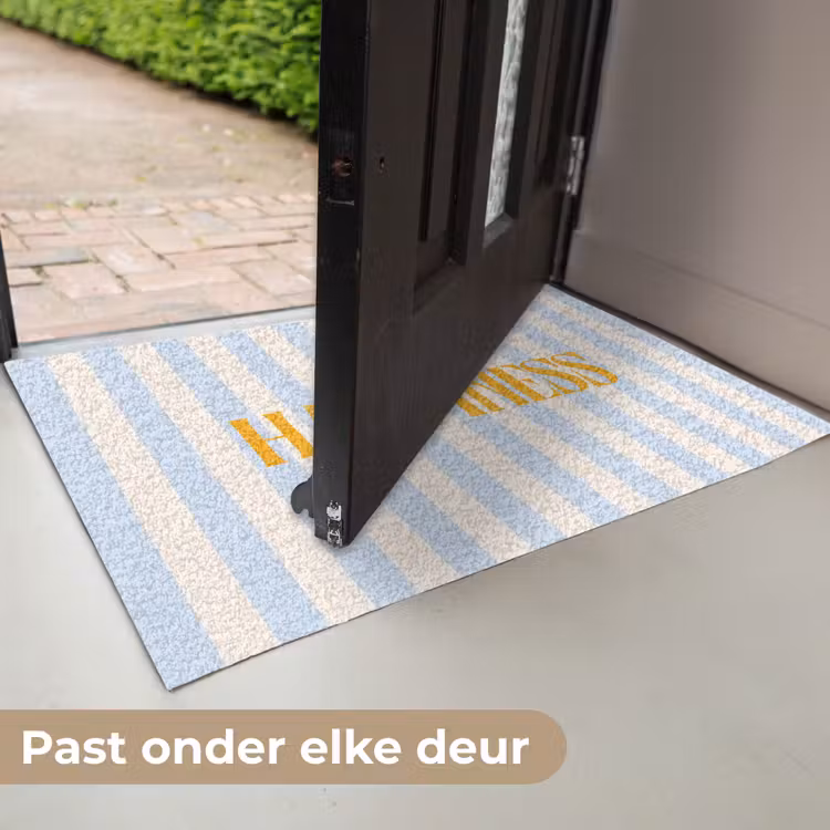 Deurmat - Oranje - Blauw - Strepen - Happiness — 7