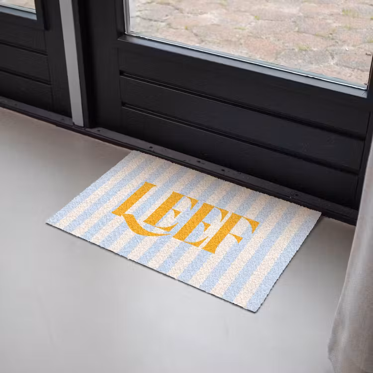 Deurmat - Oranje - Blauw - Strepen - Leef — 2