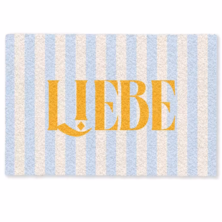 Deurmat - Oranje - Blauw - Strepen - Liebe — 1