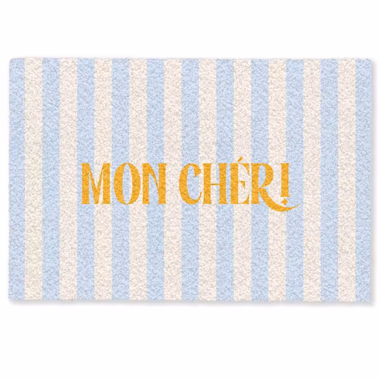 Deurmat - Oranje - Blauw - Strepen - Mon chéri — 1