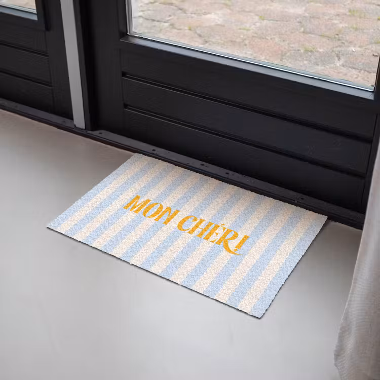 Deurmat - Oranje - Blauw - Strepen - Mon chéri — 2