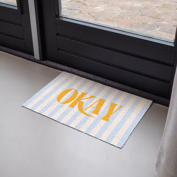 Deurmat - Oranje - Blauw - Strepen - Okay — 2