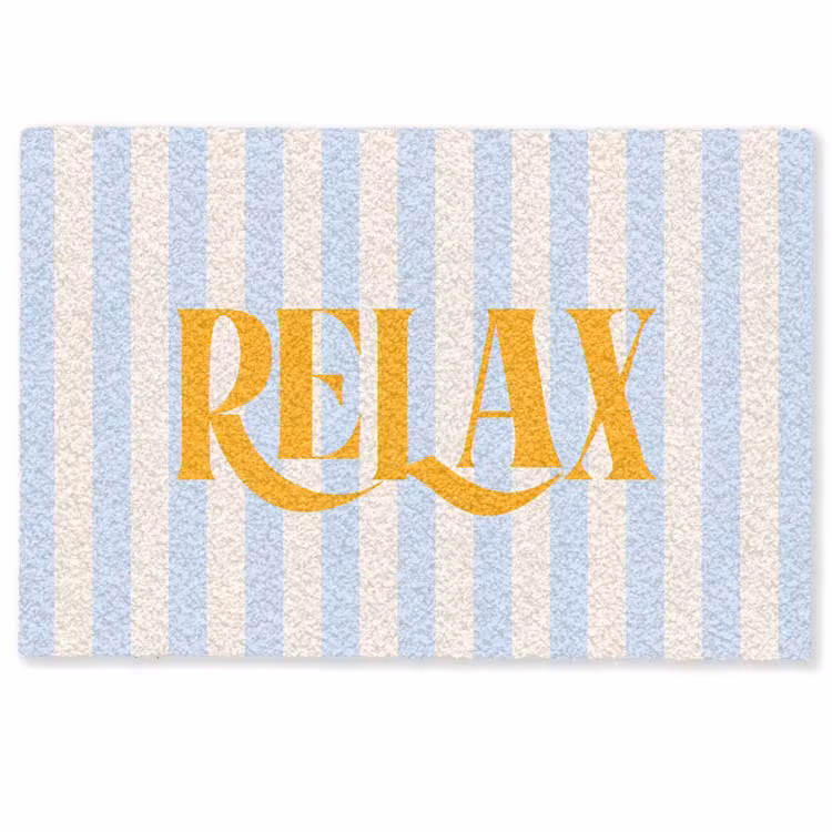 Deurmat - Oranje - Blauw - Strepen - Relax — 1
