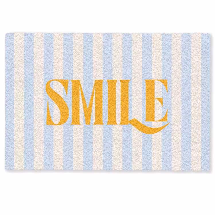 Deurmat - Oranje - Blauw - Strepen - Smile — 1