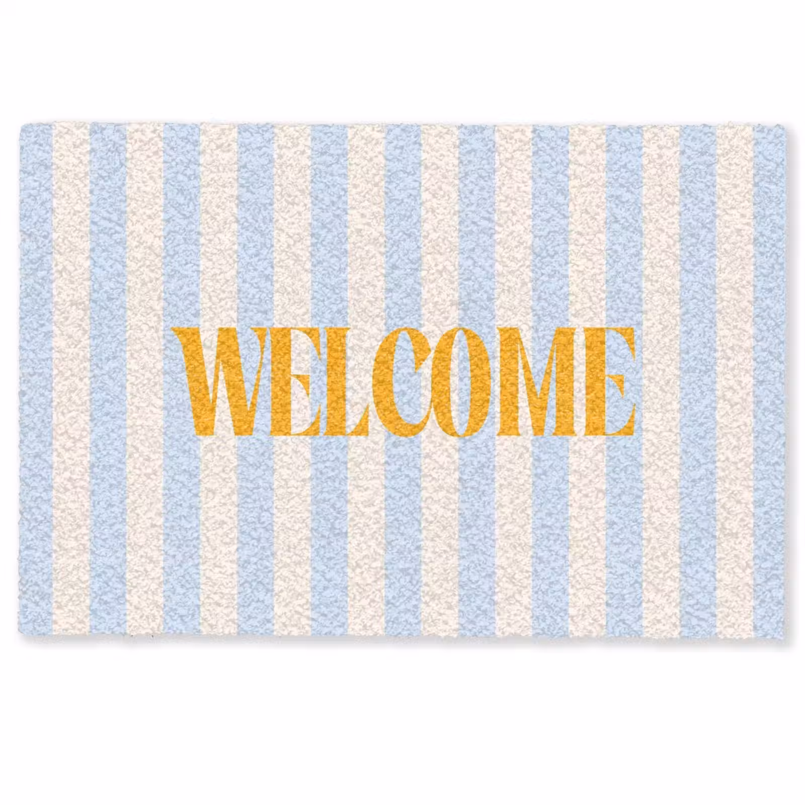 Deurmat - Oranje - Blauw - Strepen - Welcome — 1