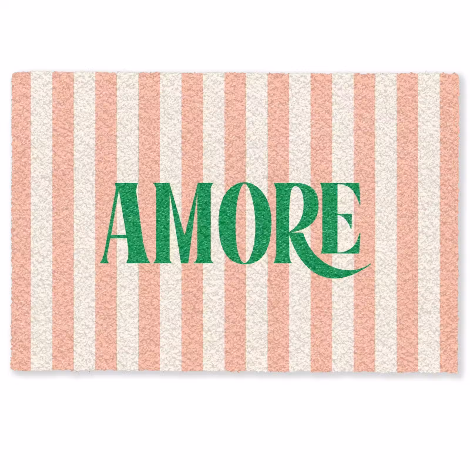 Deurmat - Zachtroze - Groen- Strepen - Amore — 1