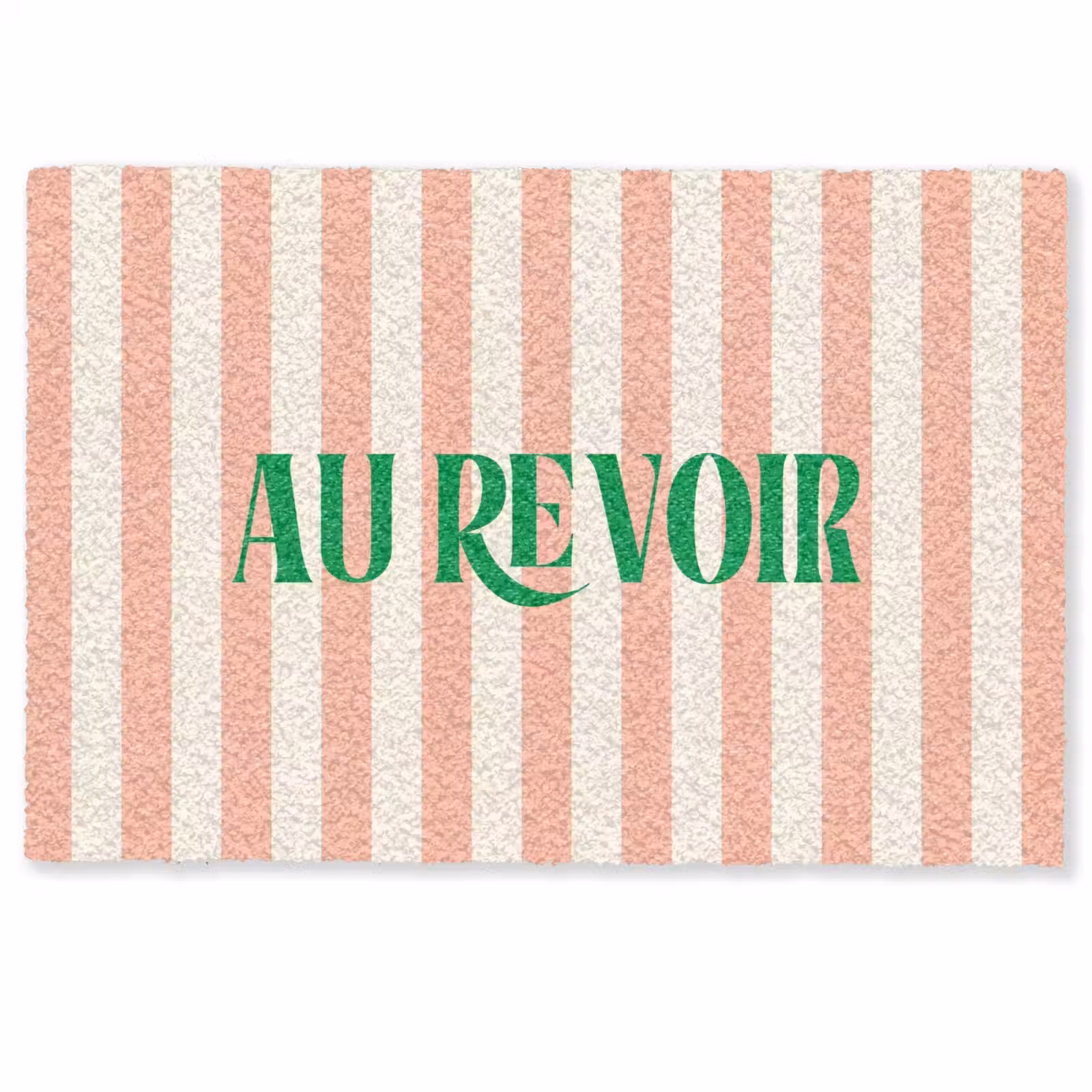 Deurmat - Zachtroze - Groen- Strepen - Au Revoir — 1