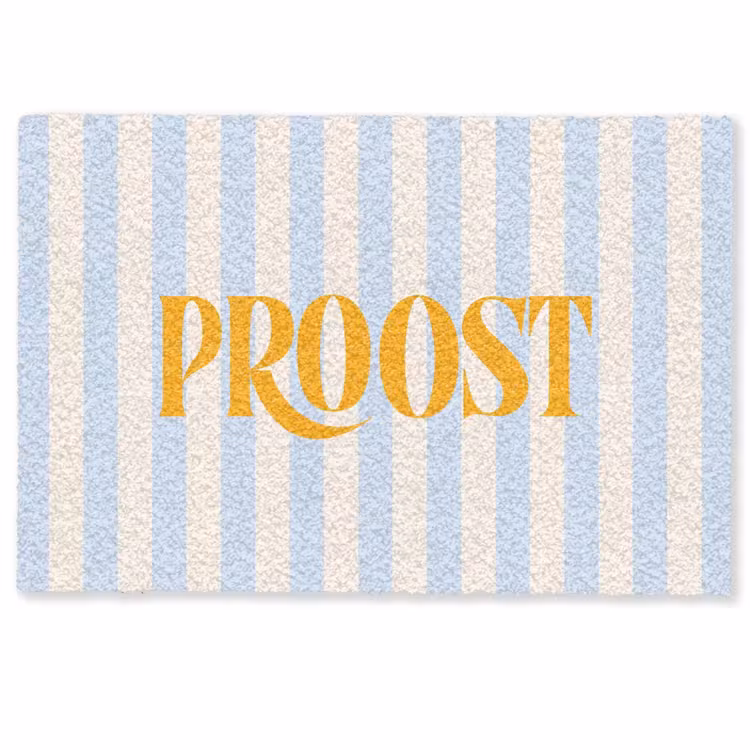 Deurmat - Oranje - Blauw - Strepen - Proost — 1