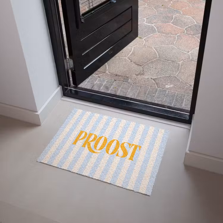Deurmat - Oranje - Blauw - Strepen - Proost — 4