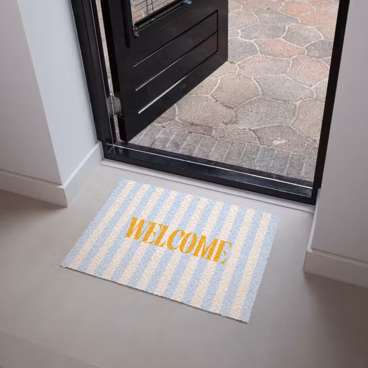 Deurmat - Oranje - Blauw - Strepen - Welcome — 4