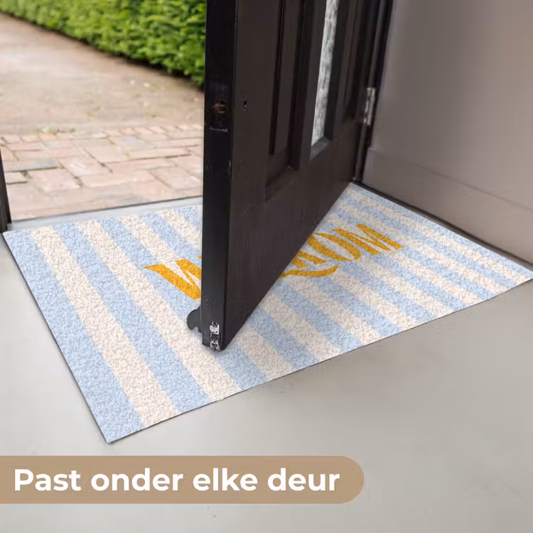 Deurmat - Oranje - Blauw - Strepen - Welkom — 7
