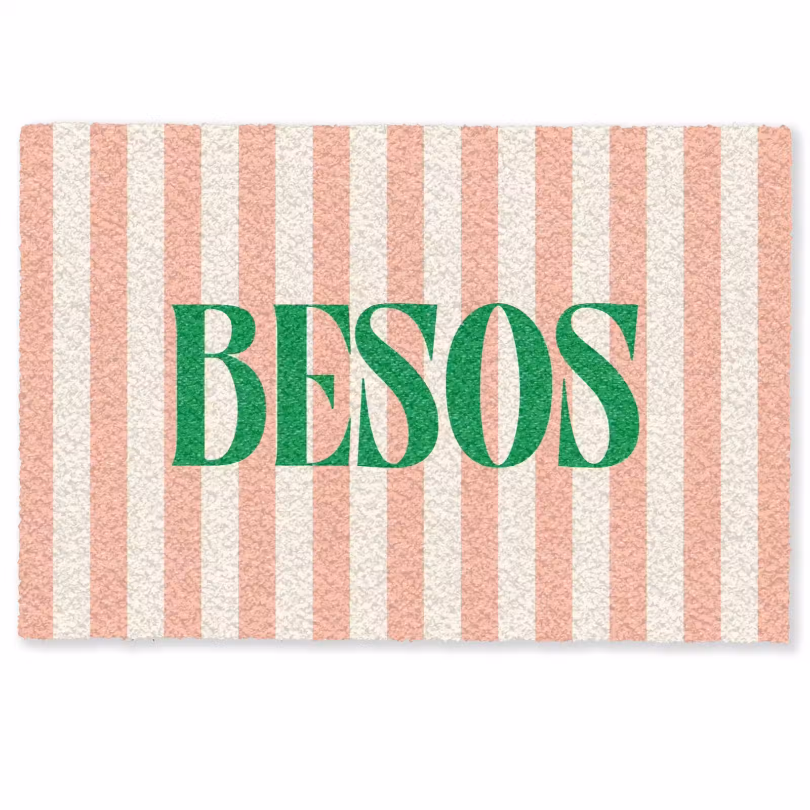Deurmat - Zachtroze - Groen- Strepen - Besos — 1