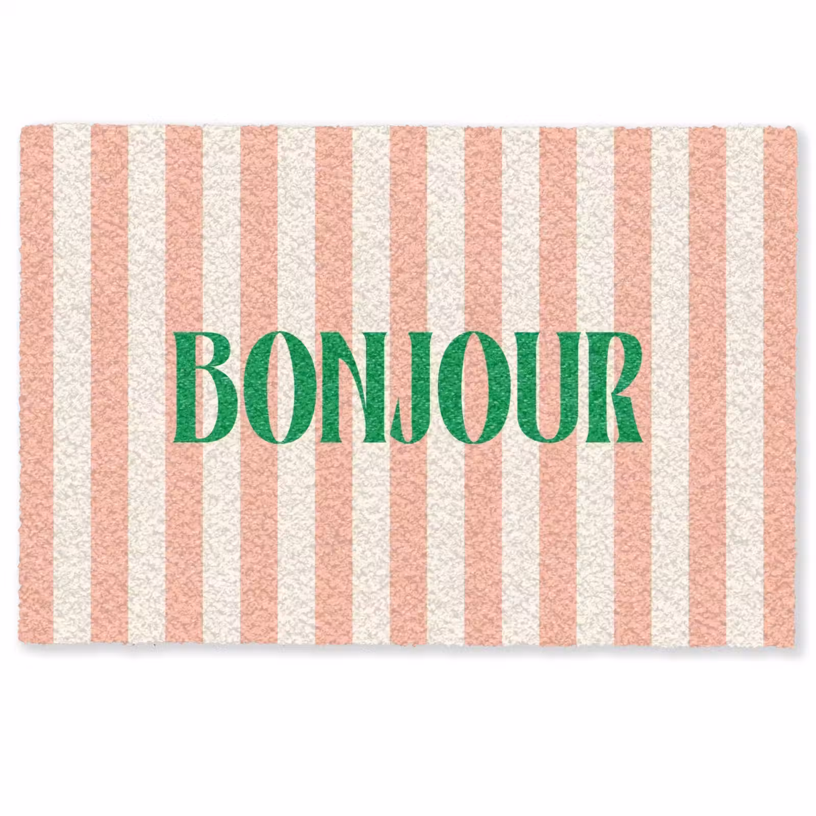 Deurmat - Zachtroze - Groen - Strepen - Bonjour — 1