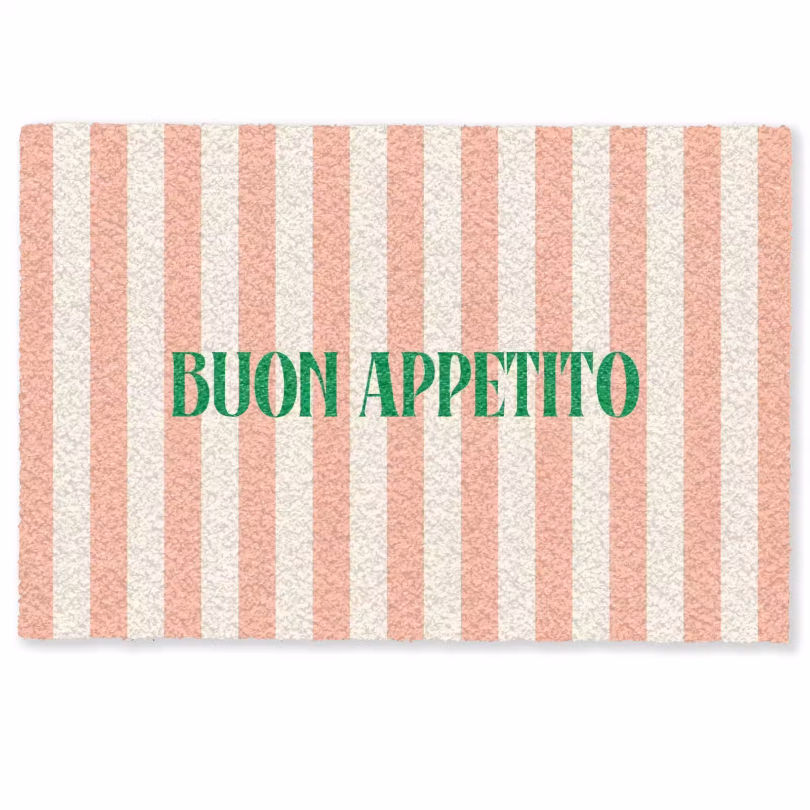 Deurmat - Zachtroze - Groen - Strepen - Buon Appetito — 1