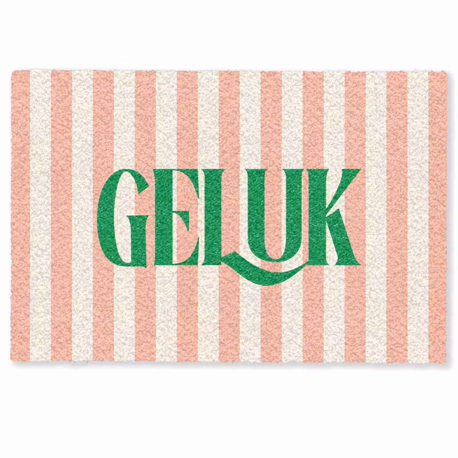 Deurmat - Zachtroze - Groen - Strepen - Geluk — 1