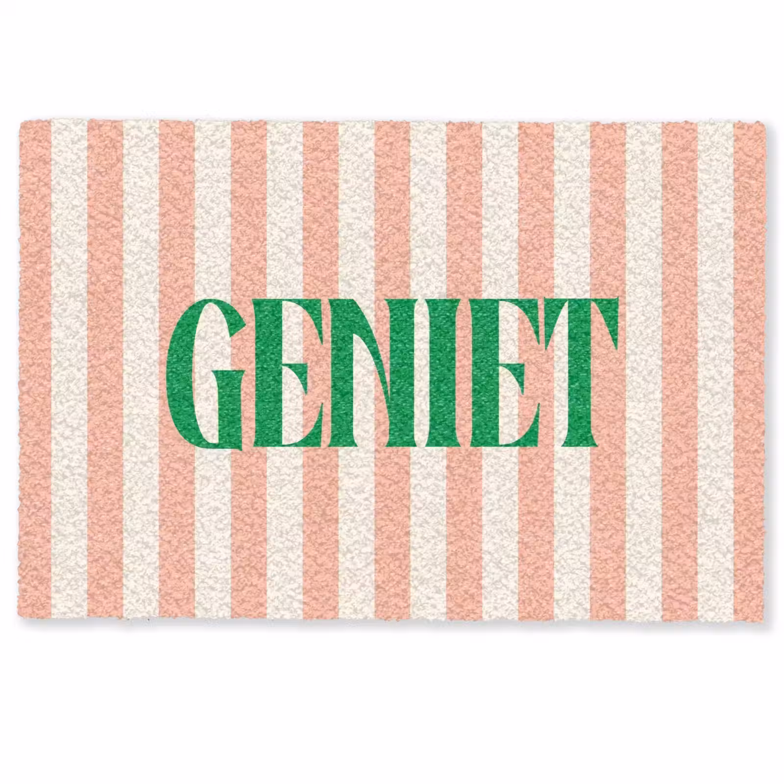 Deurmat - Zachtroze - Groen - Strepen - Geniet — 1
