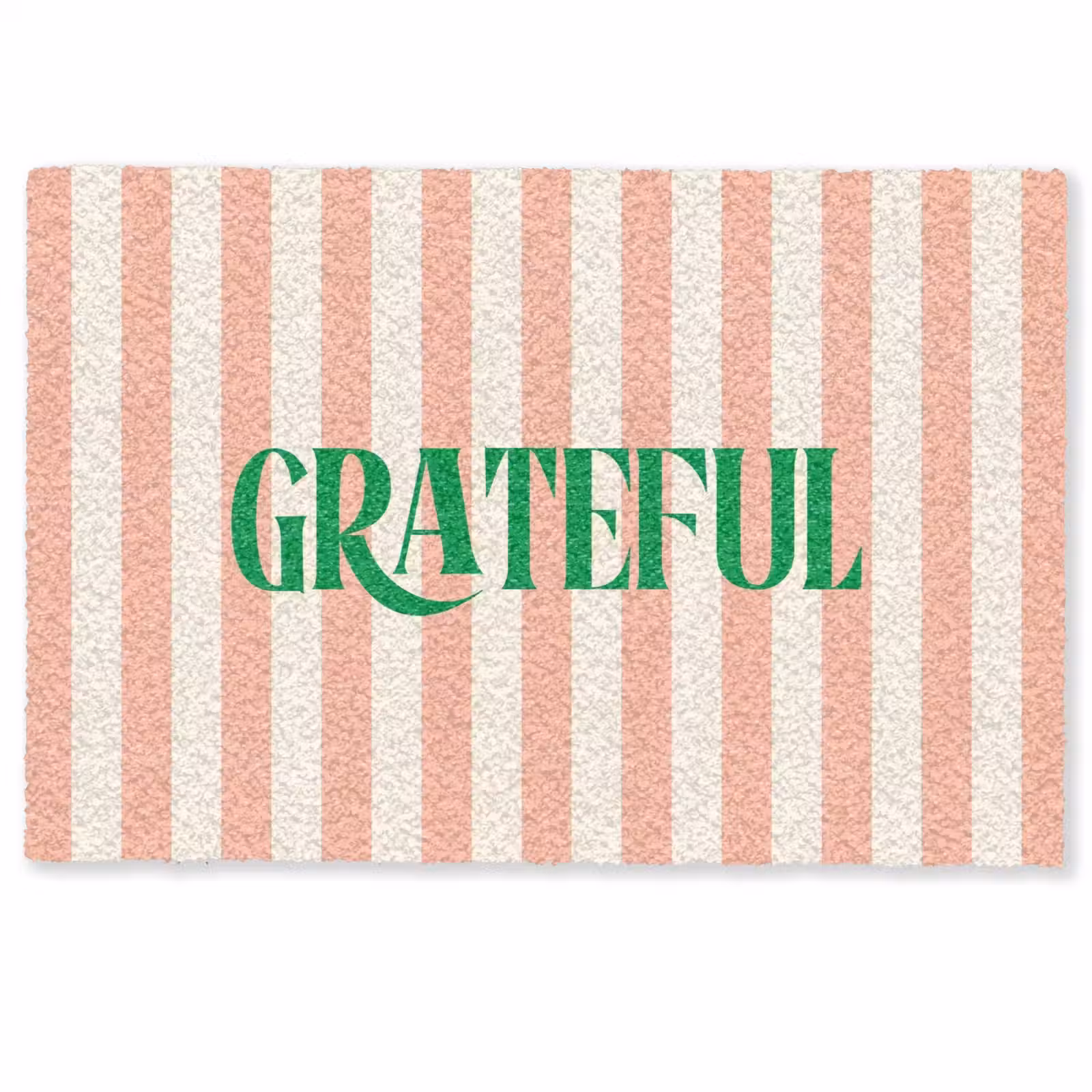 Deurmat - Zachtroze - Groen - Strepen - Grateful — 1